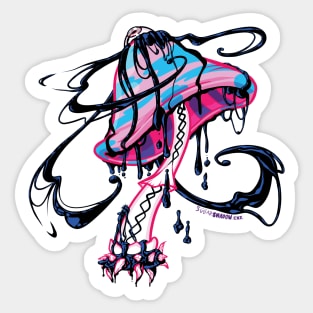 Corrupted Cotton Candy Mushroom Sticker